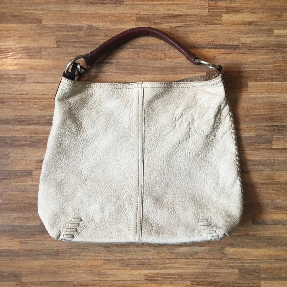 Lucky Brand Hobo Shoulder Bag Cream - 100% Leather